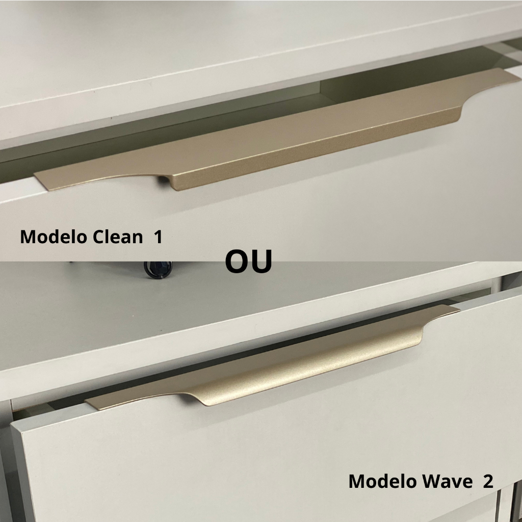 Puxador Wave Cava ou Clean Cava 300mm Em Alumínio P/gaveta Porta Armário em Oferta na Shopee