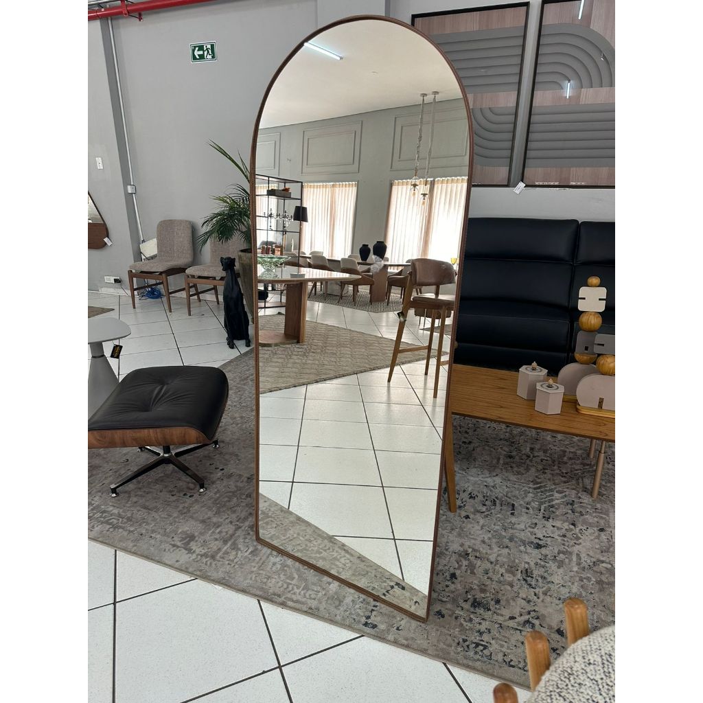 Espelho Janela Moldura Couro 150cmx60cm Sala Quarto Banheiro Salão Luxo