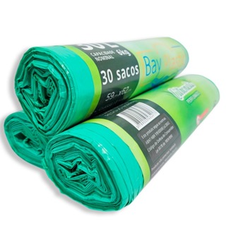 Kit Sacos de Lixo 3 Rolos Perfumados Citronela Repelente 90un 30L - Bay Plastic em Oferta na Shopee