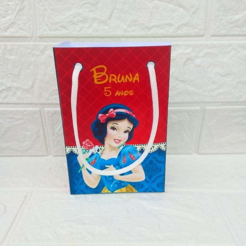 SACOLINHA PERSONALIZADA BRANCA DE NEVE  PARA LEMBRANCINHA - TAMANHO M