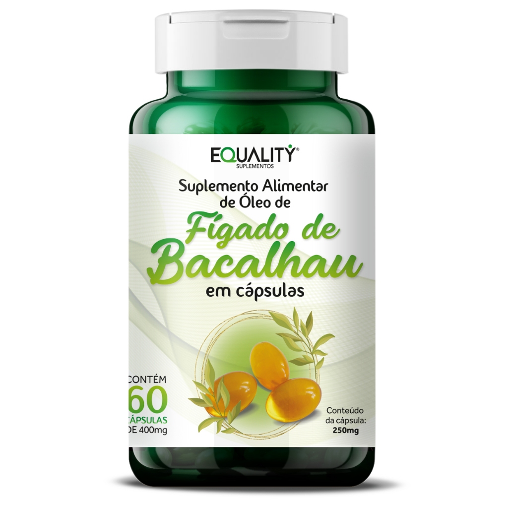 Óleo de Fígado de Bacalhau 400mg - Pote 60 Cápsulas