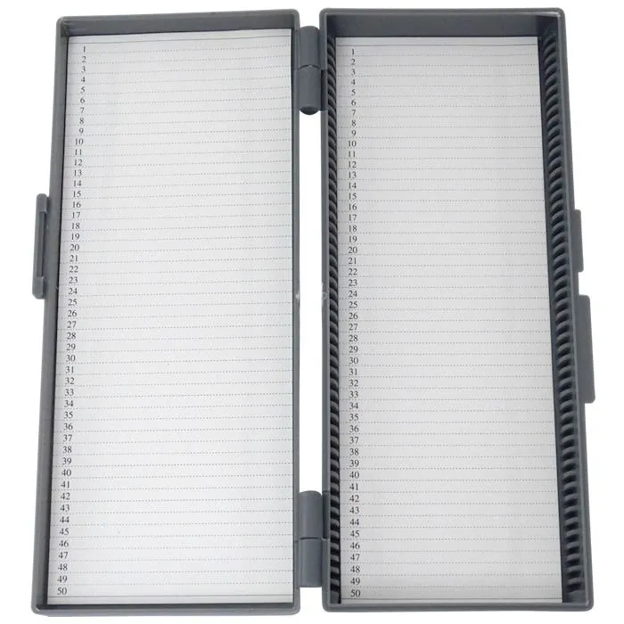 CAIXA PLASTICA PORTA 50 LAMINAS - de 25,4 x 76,2mm - c/1,2mm de espessura. CRAL PLAST