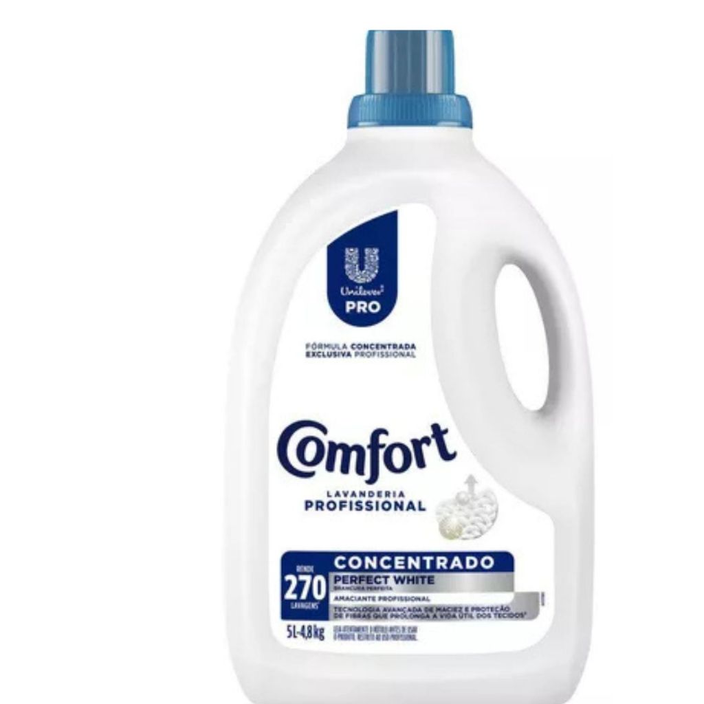 Amaciante de Roupa Concentrado Lavanderia Profissional Comfort Perfect White Pro Galão 5l, Comfort