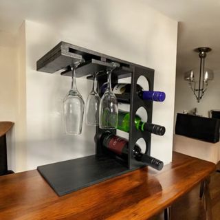 Adega para Vinhos e Taças Decoração Gourmet Rustica Cores em Oferta na Shopee