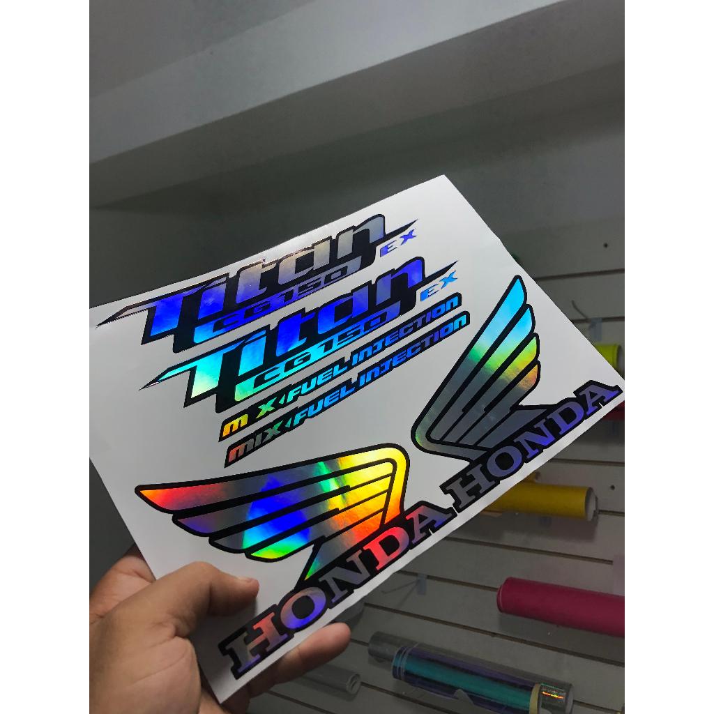 Adesivo Honda Titan 150 Mix ex 2010/2013 Holográfico impresso em Oferta na Shopee