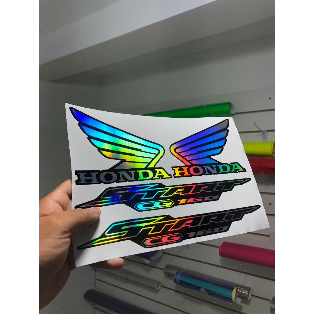 kit adesivos cg start 160 holografico impresso ano 2024 em Oferta na Shopee