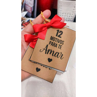 Álbum 12 motivos para amar você mini fotos - presente dos namorados - personalizável criativo casal