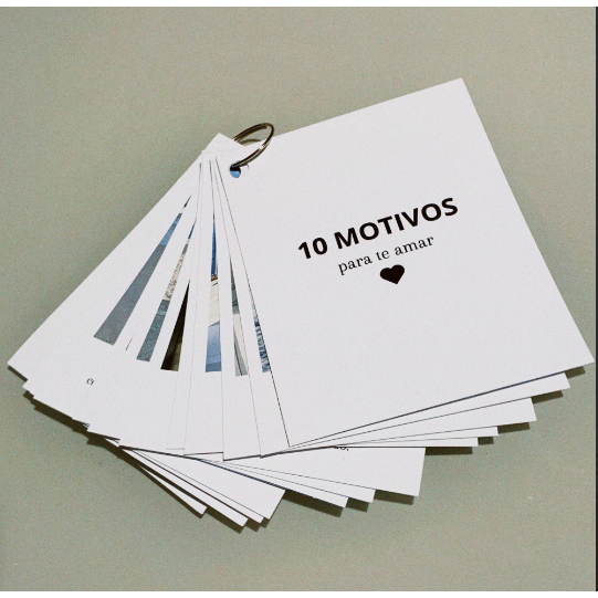 Cartão 10 Motivos para Amar Você - Presente namorado  Casal Mimo Surpresa Amor aniversário um ano de namoro