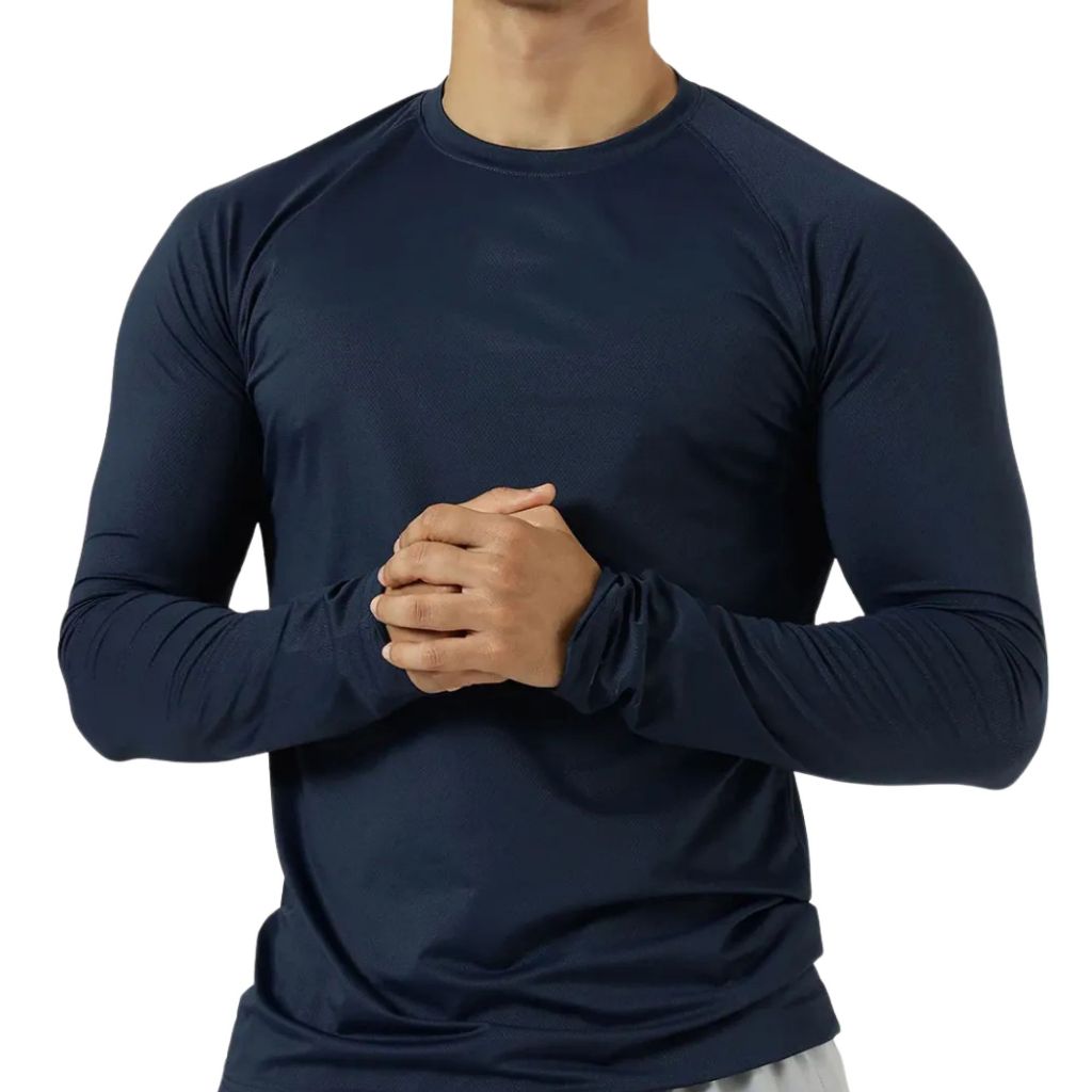 Camiseta Térmica Masculina Manga Longa com Proteção Solar UV 50+