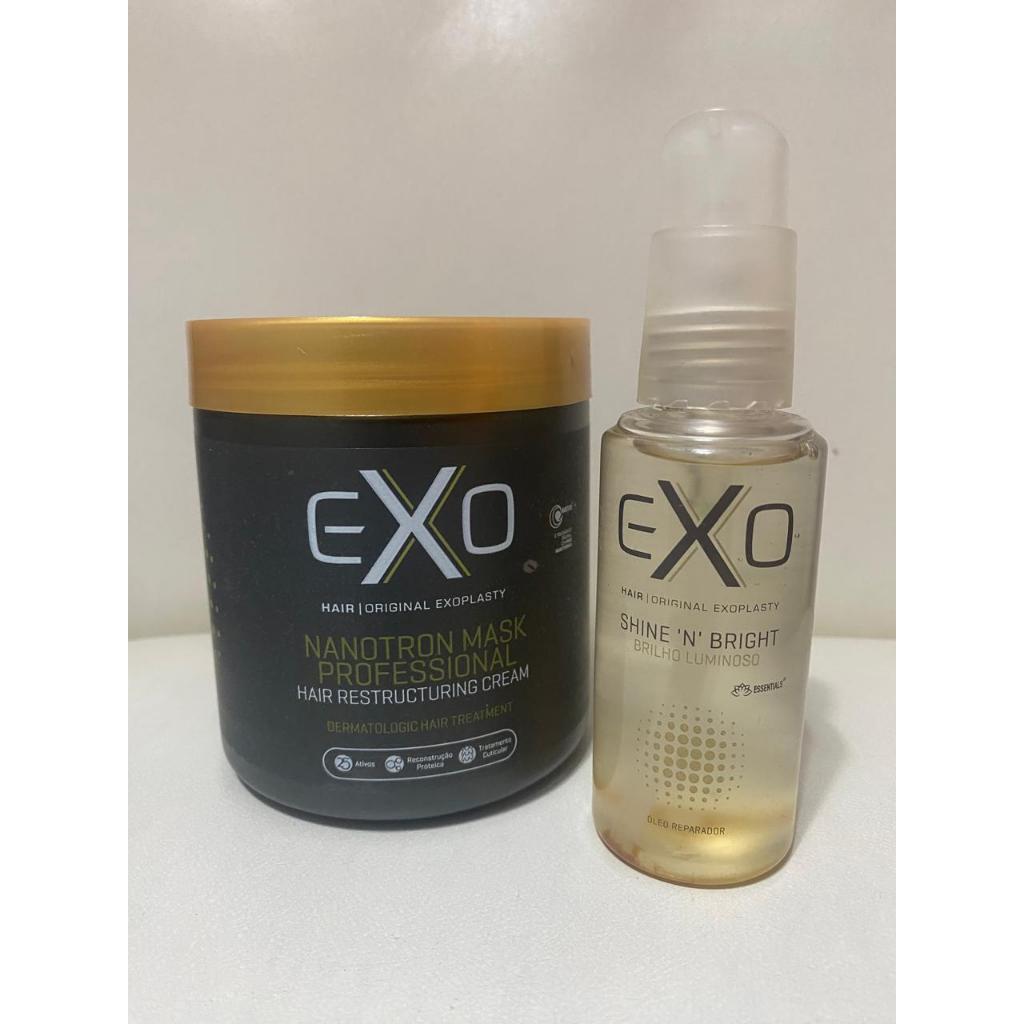Exo Hair Professional Nanotron Mask Hair - Tratamento Reconstrução 500g + Shine `N` Bright 100ml