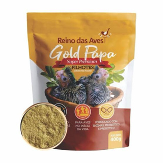 papa para pássaros filhotes gold reino das aves 400g + Brinde em Oferta na Shopee