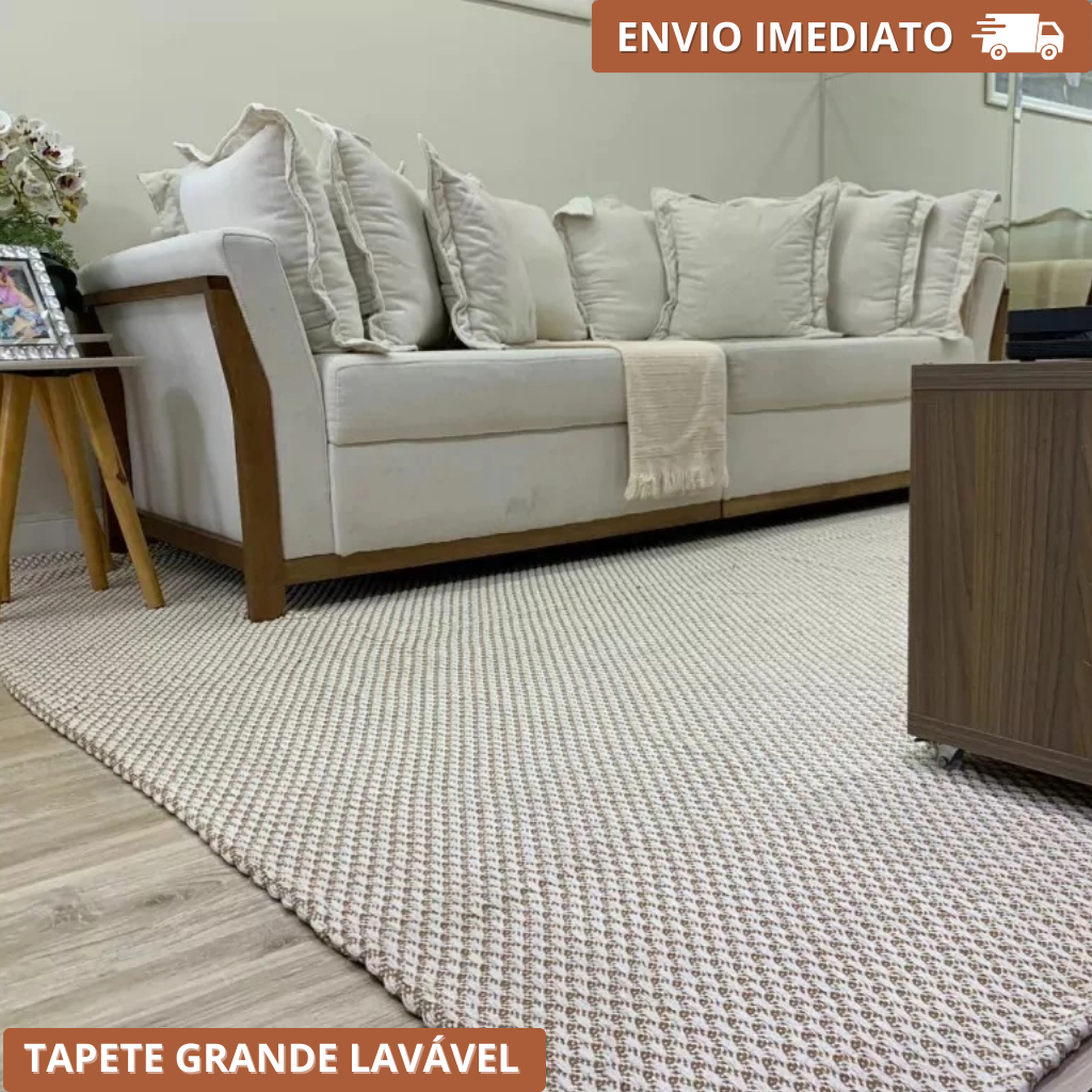 Tapete Sala 100% Algodão Grosso Moderno Lavável em Oferta na Shopee