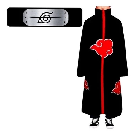 Roupa Naruto Akatsuki Bandana Itachi - Manto Akatsuki Cosplay