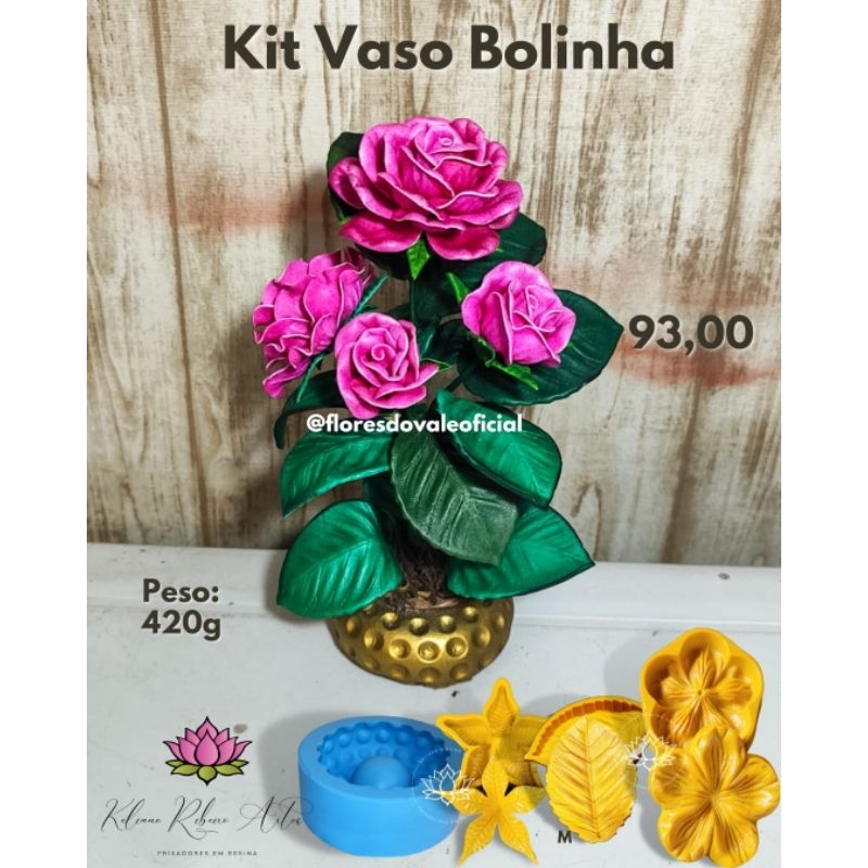 FRISADOR EM RESINA KIT VASO BOLINHA