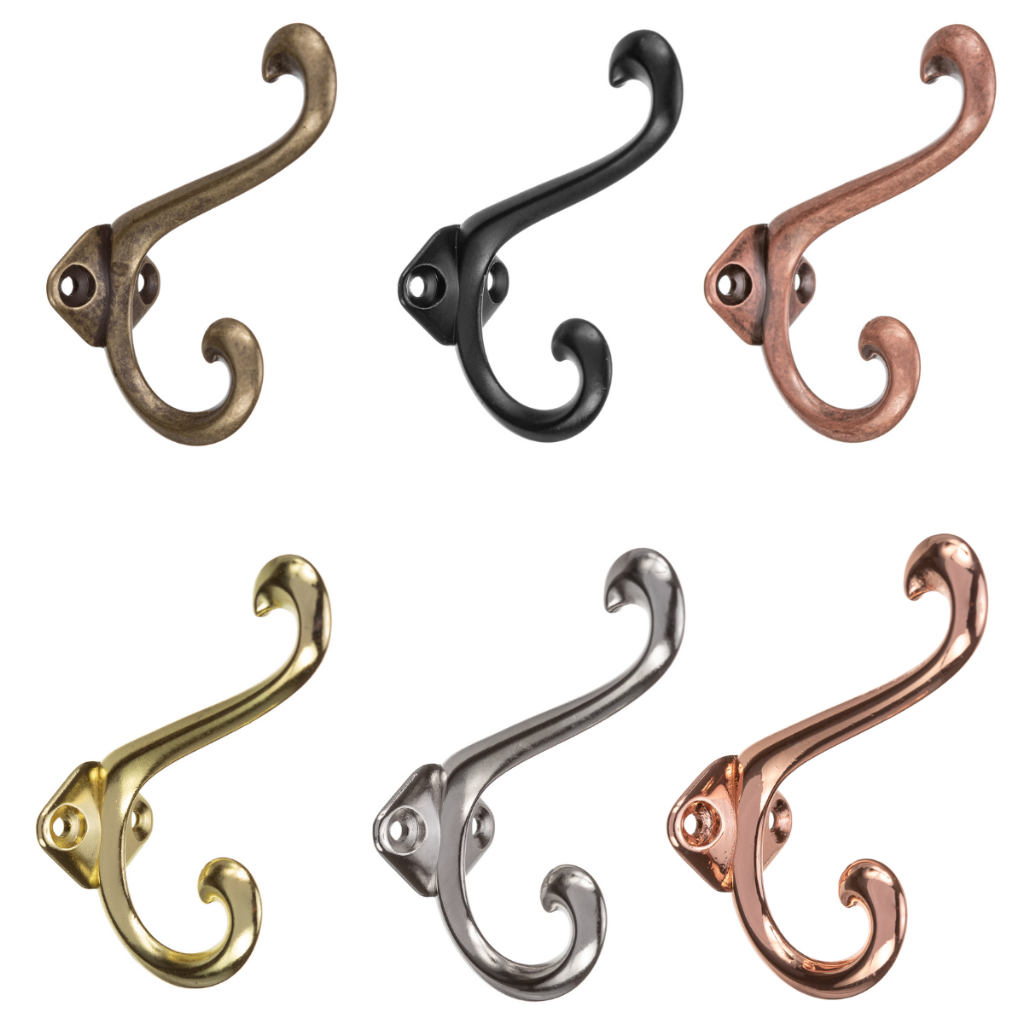 2 Ganchos Duplo Colonial Metal Parede Pendurador Suporte Cabideiro Vertical Toalha Banheiro