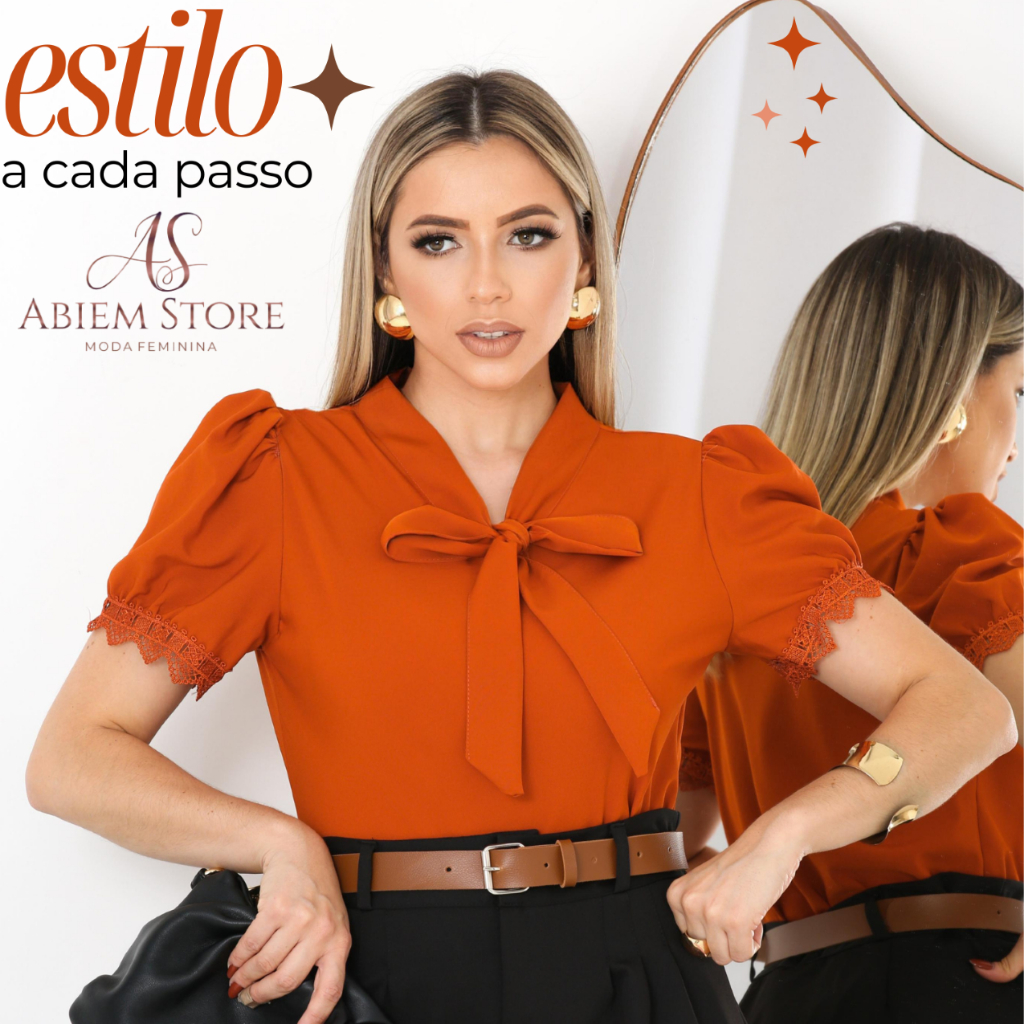 Blusa Social Terracota em Oferta Shopee 2025