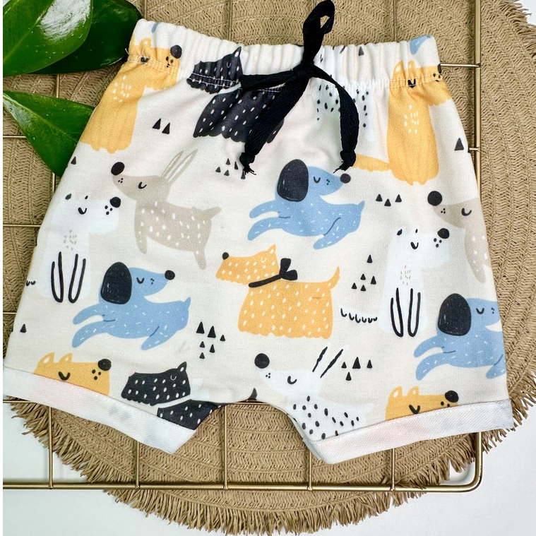 Bermuda Bebê Saruel Infantil Estampado Cachorro Menino