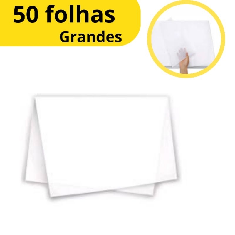 Papel Seda Branco 50x70 - 50 Unidades