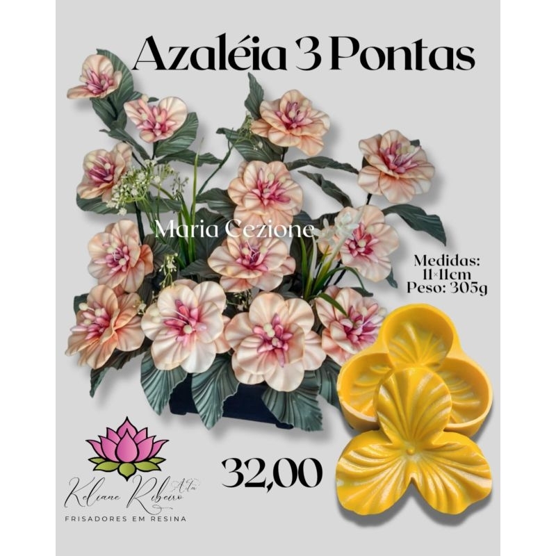 FRISADOR EM RESINA AZALÉIA 3 PONTAS