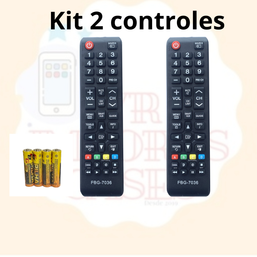 2x Controle Compatível com Smart Tv Samsung LCD Led 3D HDTV SMART HUB Tecla Futebol