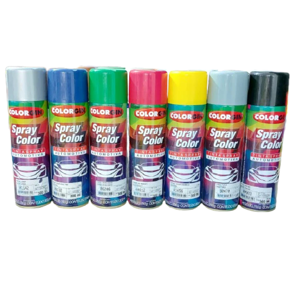 TINTA SPRAY COLORGIN AUTOMOTIVO 300ML VÁRIAS CORES em Oferta na Shopee