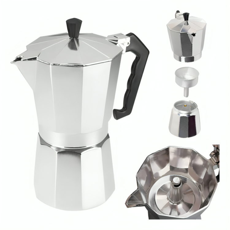 Cafeteira Italiana Alumínio 3/ 6/ 9 Xícaras Aço Decorada Top
