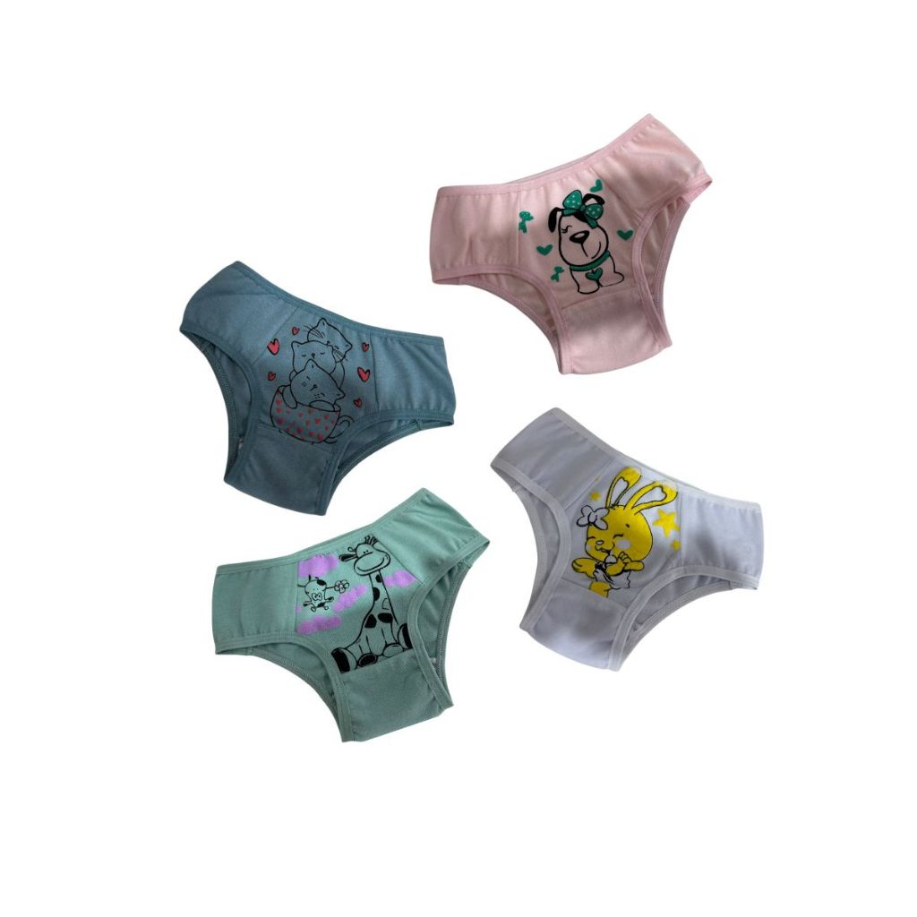 Calcinha Caçcolinha Juvenil Fazendinha Estampada de Algodão Cotton Para Criança