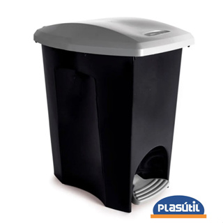 Lixeira Black Basculante 7 litros em plástico com pedal - código 3494 - Plasutil em Oferta na Shopee