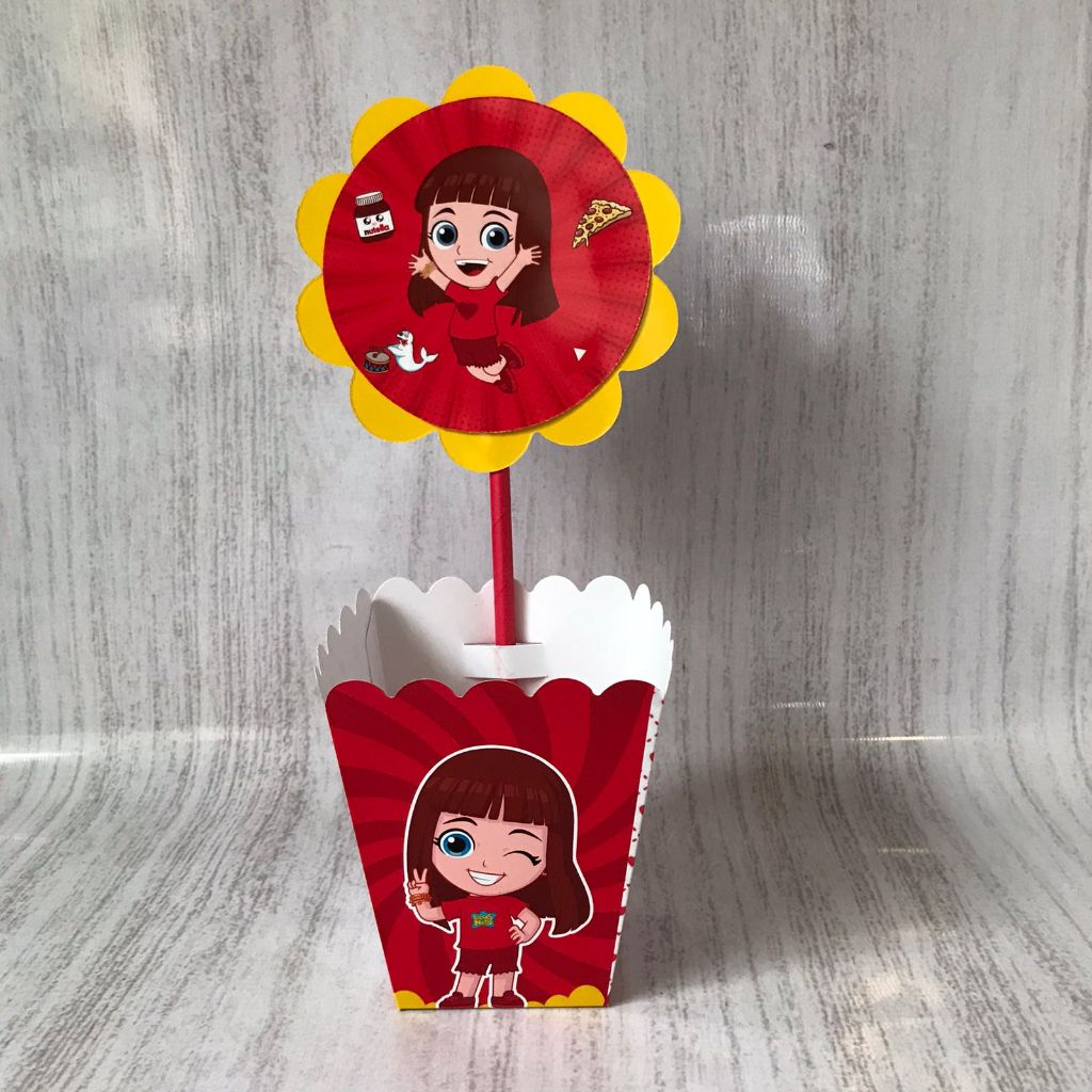 Centros de mesa Gi Aventureira Personalizado com Nome | Cachepot Festa Infantil Chá Aniversário Decoração