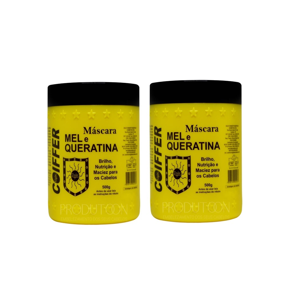 2 Máscara Mel E Queratina Coiffer 500g Dalie Coiffer Castle