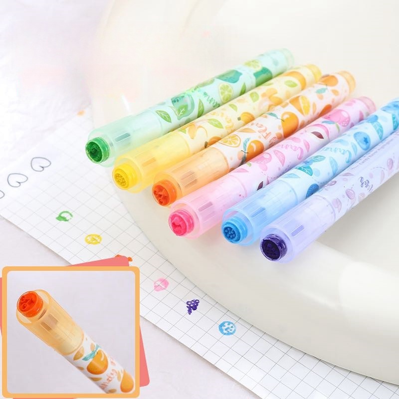 Kit 6 Marca Textos Com Cheirinho de Fruta / Carimbo