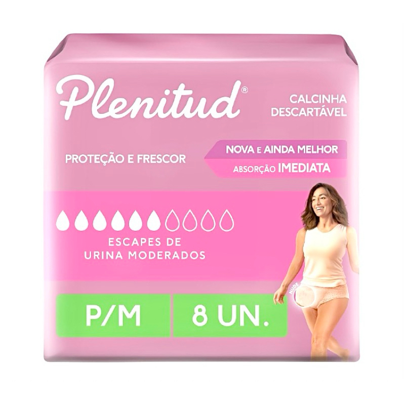 Plenitud Femme Fralda / Roupa Íntima P/M 8un cada ROSA em Oferta na Shopee