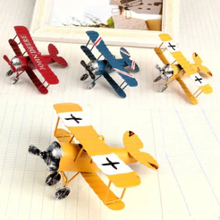 Miniatura de Metal Avião Monomotor Vintage Retrô Decorativo 10cm