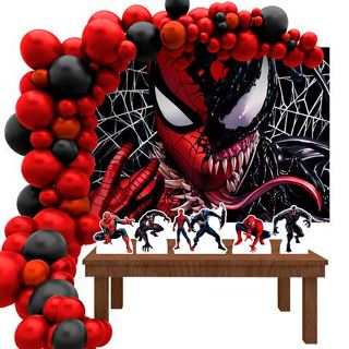 Kit Ouro Festa Aniversário Homem Aranha e Venom Desenho Decoração Cenários em Oferta na Shopee