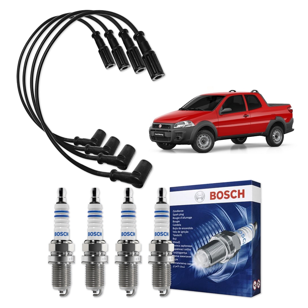 Kit Cabo E Vela de Ignição Original Bosch Palio Doblo Strada Uno Siena Idea Fiorino 1.0 1.3 e 1.4 8V em Oferta na Shopee