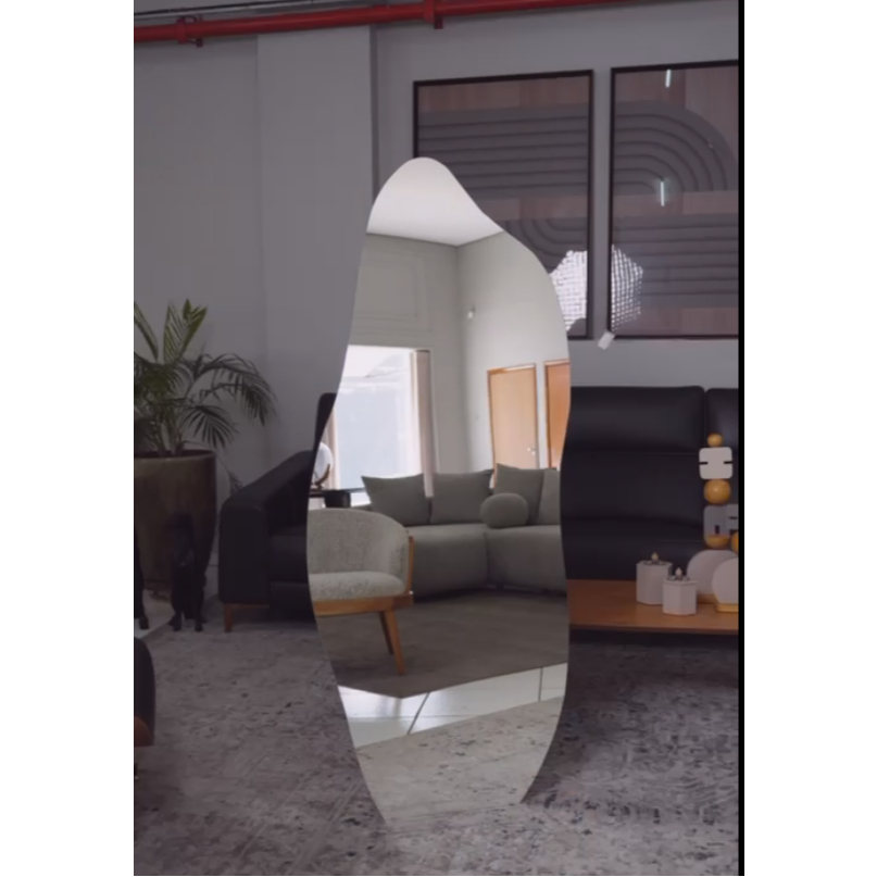 Espelho Organico Flame 150cmx60cm Polido Para Quarto Sala Banheiro Corredor