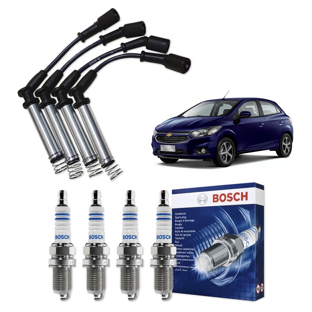 Kit Cabo E Vela de Ignição Original Bosch Chevrolet Onix E Prisma 1.4 8V Flex em Oferta na Shopee