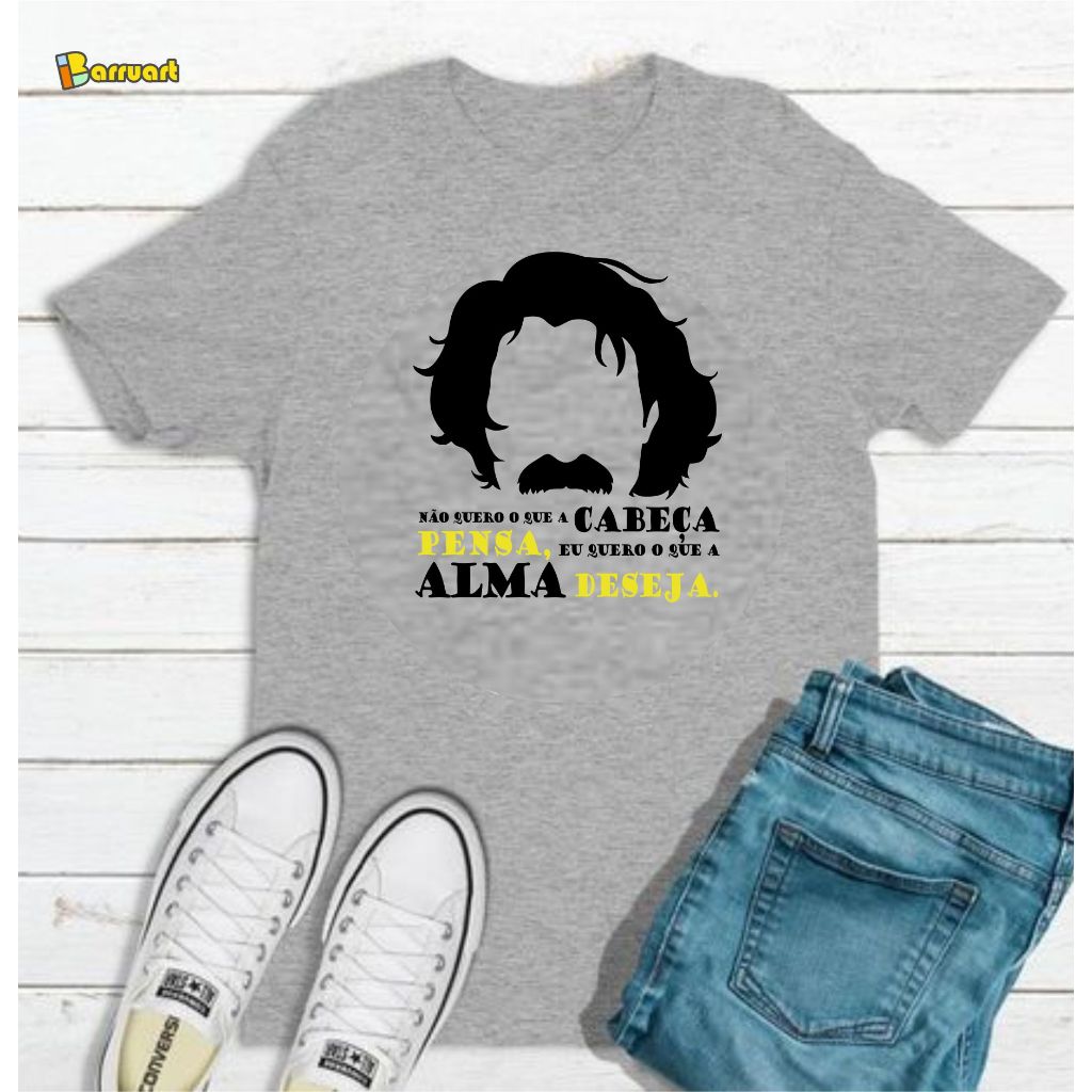 Camiseta Algodão Belchior Letra MPB Música Brasileira
