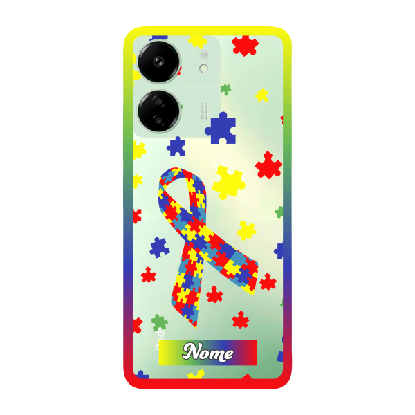 Capinha para Xiaomi RedMi 13C Anti Impacto Personalizada - Autismo - Autista - com nome e fundo transparente
