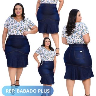 Saia Jeans Moda Evangélica Plus Size Vários Modelos em Oferta na Shopee