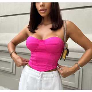 Cropped Corselet Tomara que Caia com Bico em Oferta na Shopee