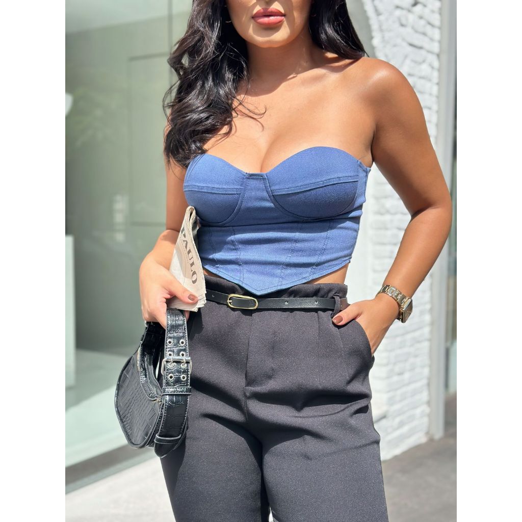 Cropped Corselet Tomara que Caia com Bico