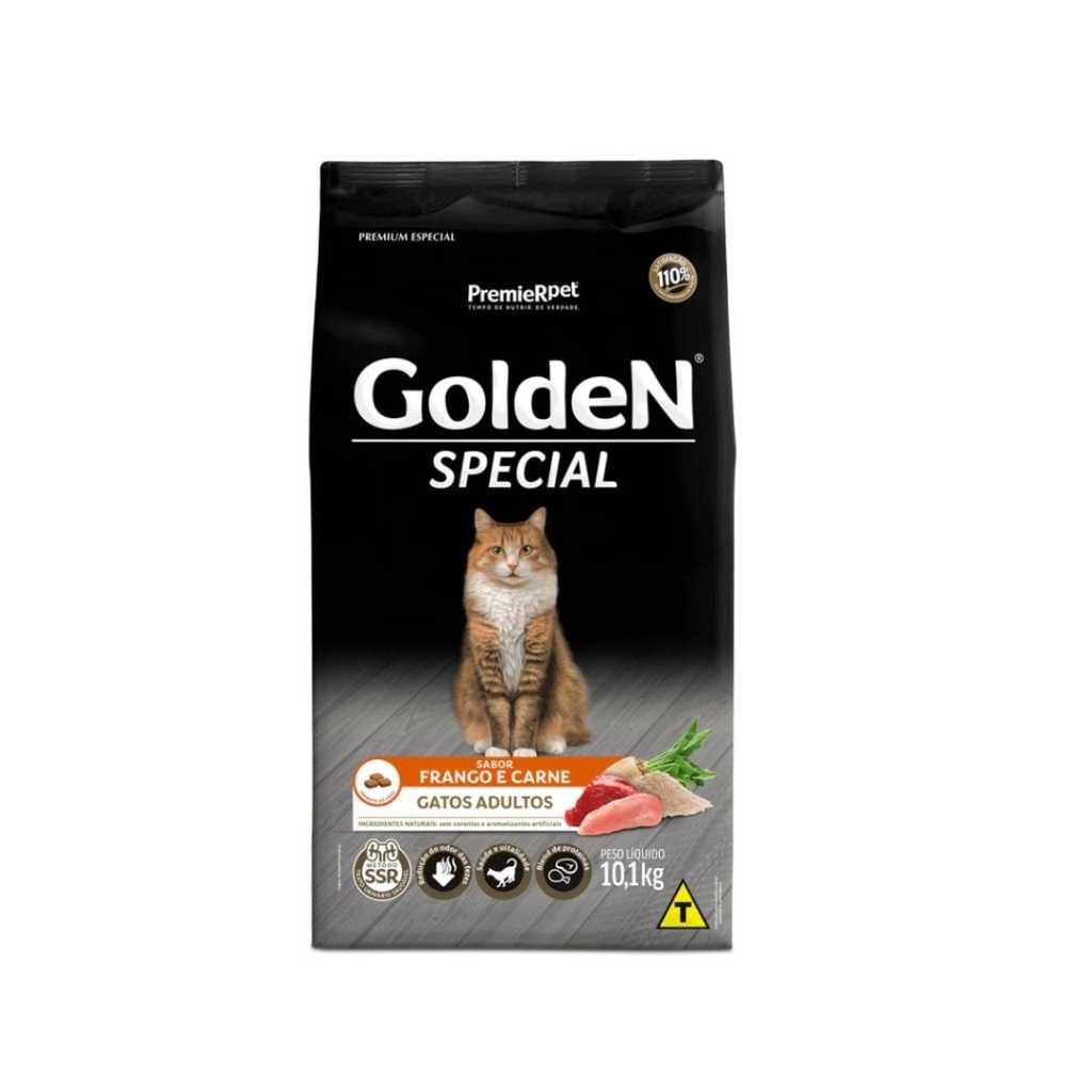 Ração Golden Special Gatos Adultos Frango e Carne 10,1 kg