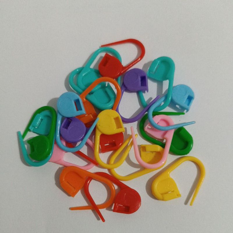 Marcador de Ponto Crochê Cadeado de Plástico Colorido