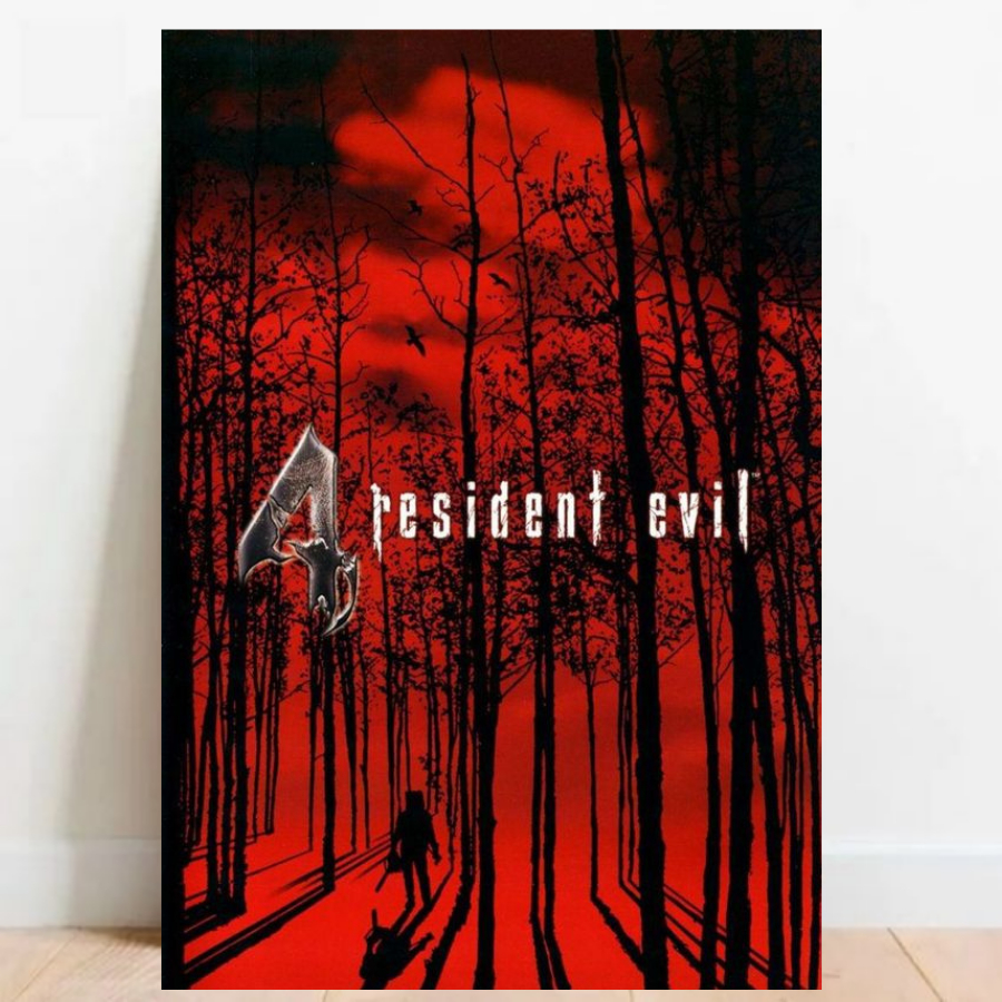 Quadro Placa decorativa geek Resident Evil 4 Poster de Games video game com moldura