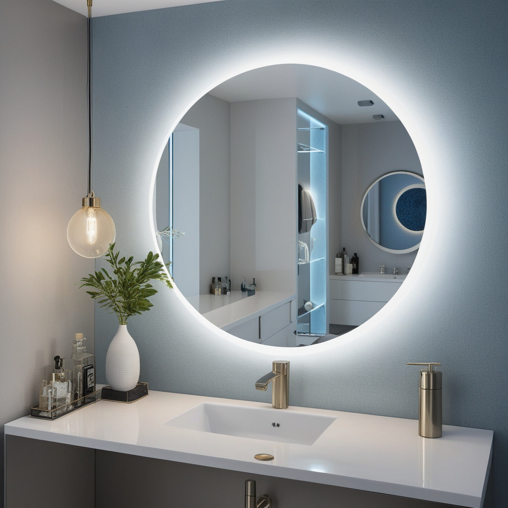 Envio Imediato - Espelho Redondo com Led Grande Para Maquiagem Banheiro + Kit de instalaçã...