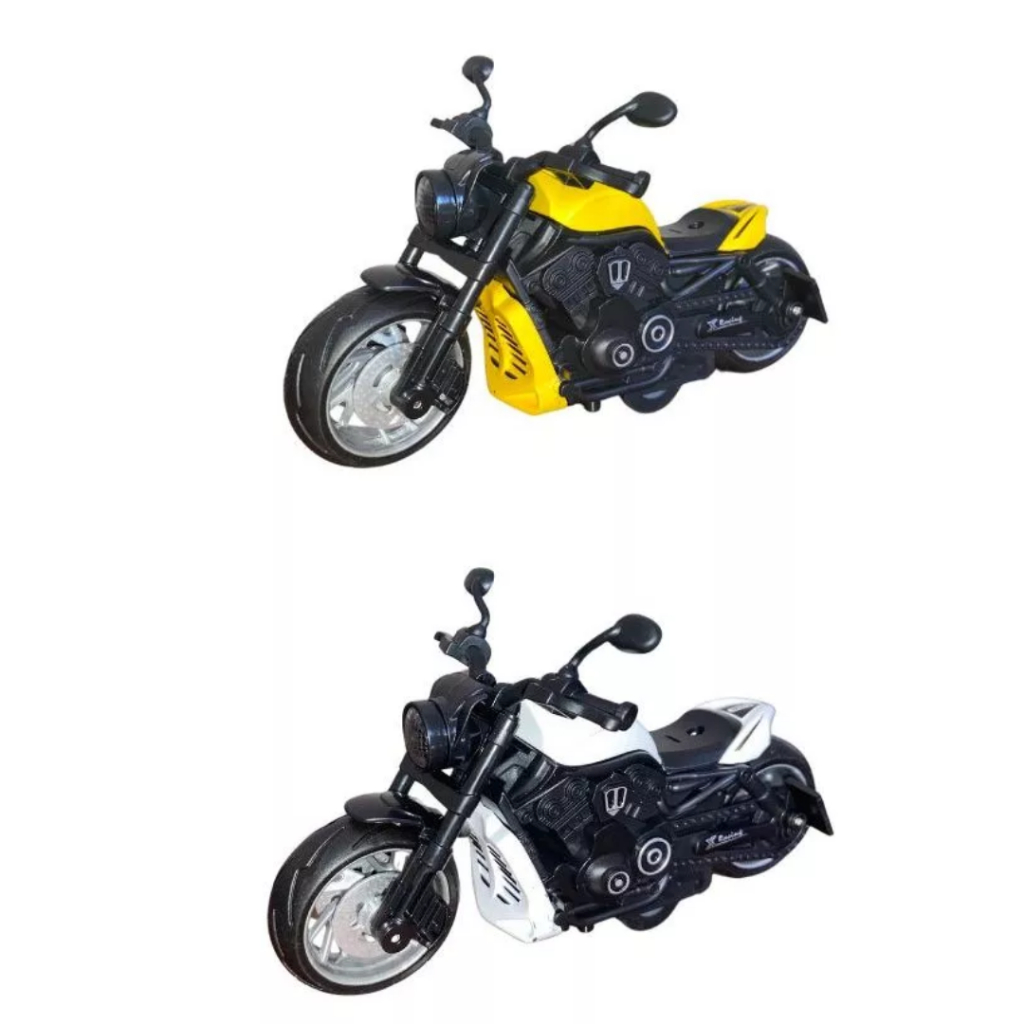 Moto Motinha Coleção Acende Farol Com Som Fricção Miniatura