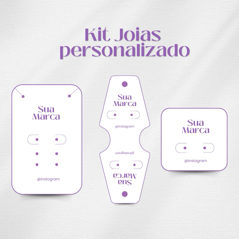 Kit Tag para Joia Personalizado Bijuteria Acessório Personalizado Cartela Brinco Colar Pulseira