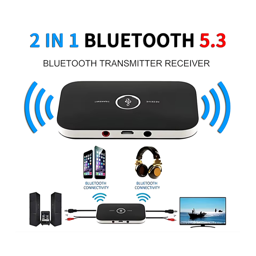 Receptor e transmissor audio bluetooth 5.3  2 em 1 em Oferta na Shopee