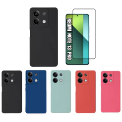 Pelicula Vidro 3D Xiaomi Note 13 Pro 5G + Capinha Aveludada Colorida Capa